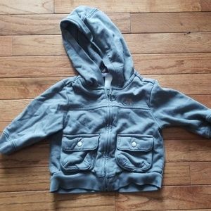 Janie and Jack 6-12 months gray elephant hoodie